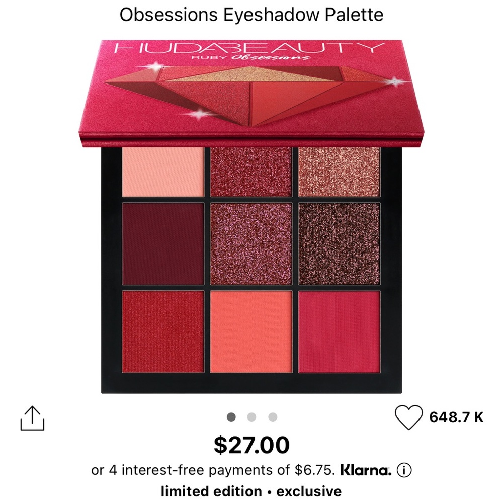 BNIB Huda Beauty Ruby Expressions Palette